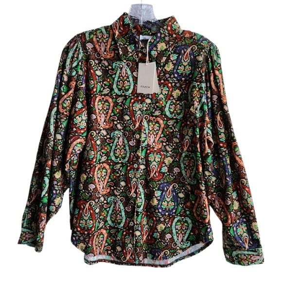 FRNCH Paris Kylie Woven Shirt in Foxy Paisley Print XS NEW - Picture 1 of 12